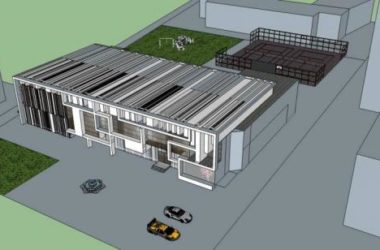 Sketchup办公模型|多层办公楼,运动场,现代风格-BIM建筑网