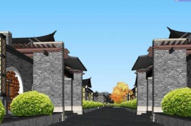Sketchup商业模型|中式院落,仿古建筑群,多层商业街-BIM建筑网