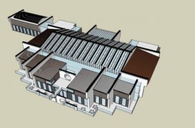 Sketchup商业模型|多层商业会所,新中式风格-BIM建筑网