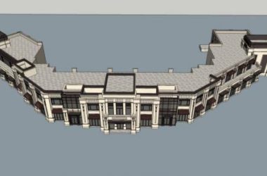 Sketchup商业模型|多层商业裙房,新古典风格-BIM建筑网