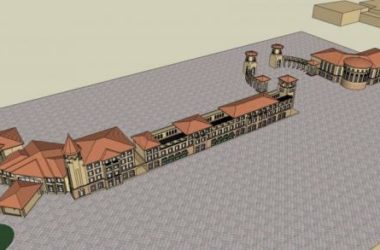 Sketchup商业模型|多层商业街,西班牙风格,古典风格-BIM建筑网