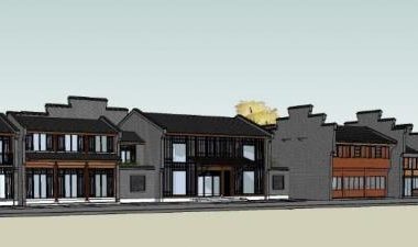 Sketchup商业模型|多层商业街,古建,中式风格-BIM建筑网