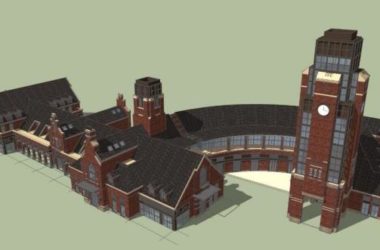 Sketchup商业模型|多层商业,会所入口,英式,古典风格-BIM建筑网