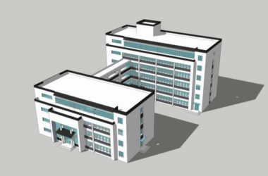 Sketchup办公模型|多层办公楼,新中式风格,徽派-BIM建筑网