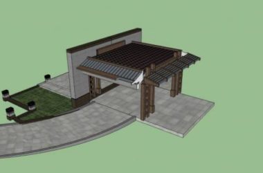 Sketchup素材模型|构件,门头,入口,中式风格,大门-BIM建筑网
