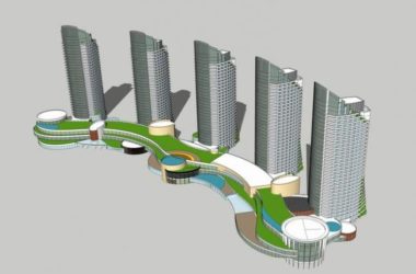 Sketchup办公模型|高层办公楼,写字楼,现代风格-BIM建筑网