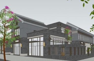 Sketchup商业模型|莲花府邸,商业建筑,民国风,新中式风格-BIM建筑网
