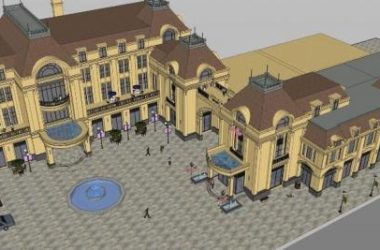 Sketchup商业模型|多层商业建筑,欧式古典风格-BIM建筑网