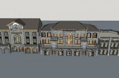 Sketchup商业模型|多层商业街,民国风格-BIM建筑网