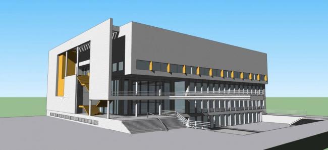 Sketchup学校模型|多层学校食堂,现代风格 Sketchup学校模型|多层学校食堂,现代风格