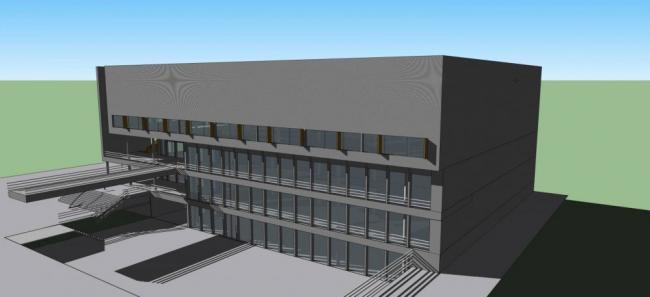 Sketchup学校模型|多层学校食堂,现代风格 Sketchup学校模型|多层学校食堂,现代风格
