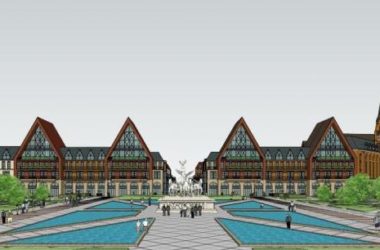 Sketchup商业模型|北欧风情,多层园区,商业建筑,欧式风格-BIM建筑网