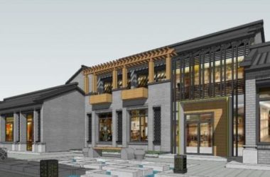 Sketchup商业模型|多层商业街,新中式风格-BIM建筑网