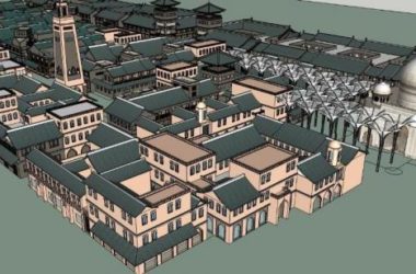Sketchup商业模型|新疆天山伊斯兰,多层仿古商业街,中式风格-BIM建筑网