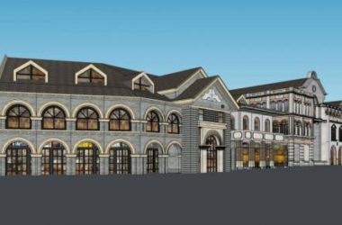 Sketchup商业模型|多层商业街,民国风格,中式风格-BIM建筑网