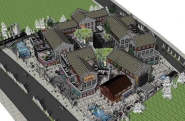 Sketchup商业模型|多层商业街,中式风格-BIM建筑网