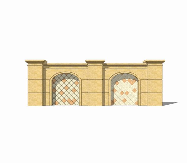 Sketchup素材模型|欧式景墙,素材组件构件 Sketchup素材模型|欧式景墙,素材组件构件