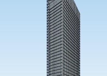 Sketchup办公模型|高层办公写字楼,现代风格-BIM建筑网