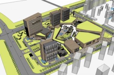Sketchup办公模型|高层办公区,底层商业,现代风格-BIM建筑网