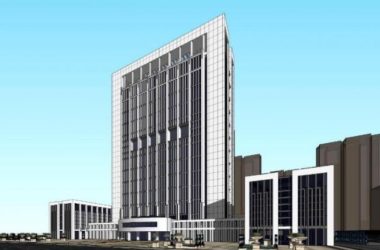 Sketchup办公模型|湖北汉川市地税局办公综合楼,高层办公楼,行政写字楼,现代风格-BIM建筑网