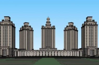 Sketchup办公模型|高层办公楼,行政写字楼,新古典风格-BIM建筑网