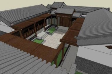 Sketchup古建筑模型|四合院,中式风格,古建-BIM建筑网
