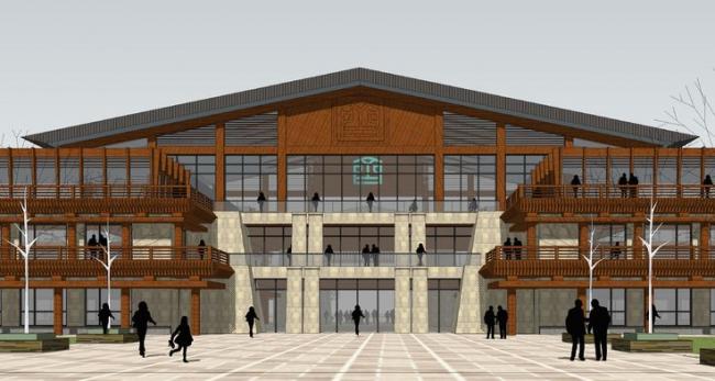 Sketchup酒店模型|多层酒店,中式风格 Sketchup酒店模型|多层酒店,中式风格