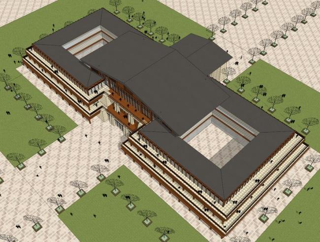 Sketchup酒店模型|多层酒店,中式风格 Sketchup酒店模型|多层酒店,中式风格