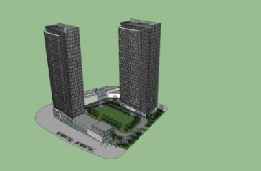 Sketchup办公模型|高层商业办公写字楼,现代风格-BIM建筑网
