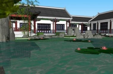 Sketchup古建筑模型|中式园林,景观-BIM建筑网