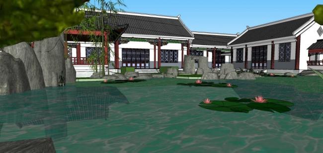 Sketchup古建筑模型|中式园林,景观 Sketchup古建筑模型|中式园林,景观