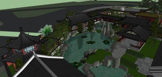Sketchup古建筑模型|中式园林,景观 Sketchup古建筑模型|中式园林,景观