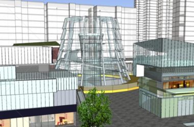 Sketchup商业模型|多层购物中心,下沉商业街,现代风格-BIM建筑网