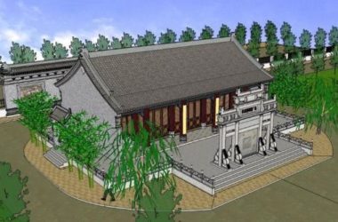Sketchup古建筑模型|古建祠堂,中式风格-BIM建筑网