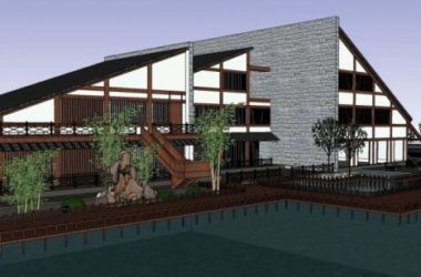 Sketchup商业模型|多层湖边会所,商业建筑,新中式风格-BIM建筑网
