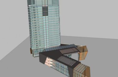 Sketchup办公模型|高层办公写字楼,现代风格-BIM建筑网