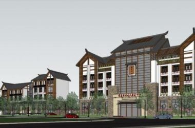 Sketchup医院模型|多层康复中心,医院医疗建筑,中式风格-BIM建筑网