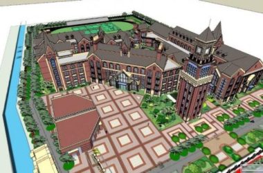 Sketchup学校模型|多层中小学学校,教学楼,教育建筑,英式古典风格-BIM建筑网