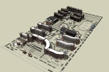 Sketchup学校模型|多层中小学学校,教学楼,教育建筑,新古典风格-BIM建筑网