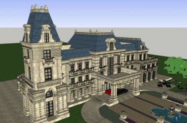 Sketchup商业模型|多层售楼处/会所,欧式古典风格,商业建筑-BIM建筑网