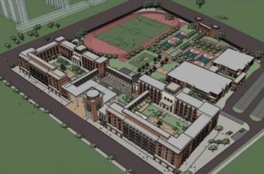 Sketchup学校模型|多层中小学学校,教学楼,教育建筑,新中式风格-BIM建筑网