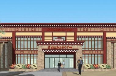 Sketchup办公模型|多层察雅县技能培训中心,藏式风格-BIM建筑网