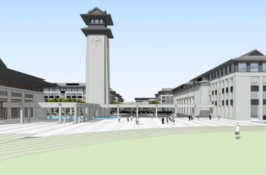 Sketchup学校模型|多层中学学校,教学楼,教育建筑,中式风格-BIM建筑网