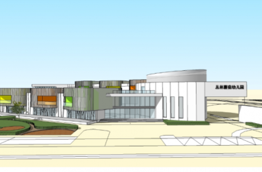 Sketchup学校模型|多层幼儿园学校,教育建筑,现代风格-BIM建筑网