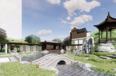 Sketchup商业模型|多层售楼处,新中式风格-BIM建筑网