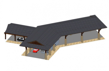 Sketchup素材模型|入口廊架廊道,素材组件-BIM建筑网