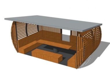 Sketchup素材模型|现代廊架,素材组件-BIM建筑网