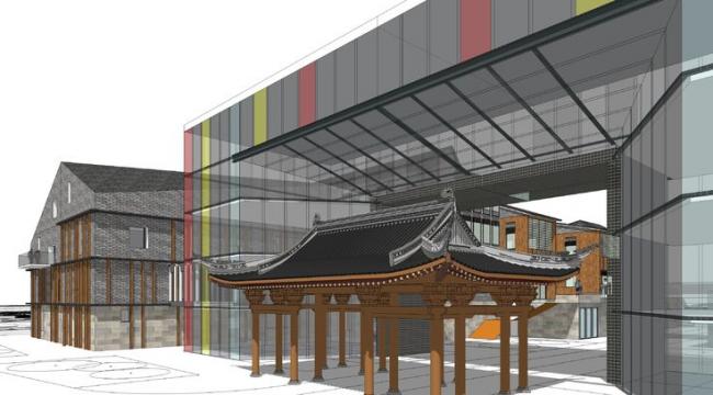 Sketchup办公模型|多层办公,中式风格 Sketchup办公模型|多层办公,中式风格