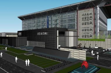 Sketchup商业模型|多层售楼处,现代风格,商业建筑-BIM建筑网