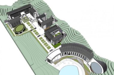 Sketchup学校模型|多层学校教学楼,校园,教育建筑,新中式风格-BIM建筑网